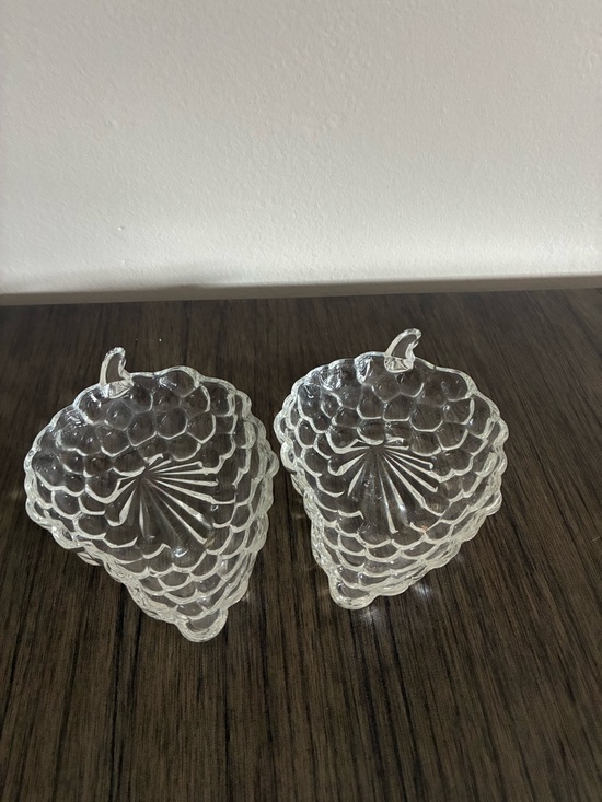Other - Clear Glass Grape-Shaped Dishes - Pair